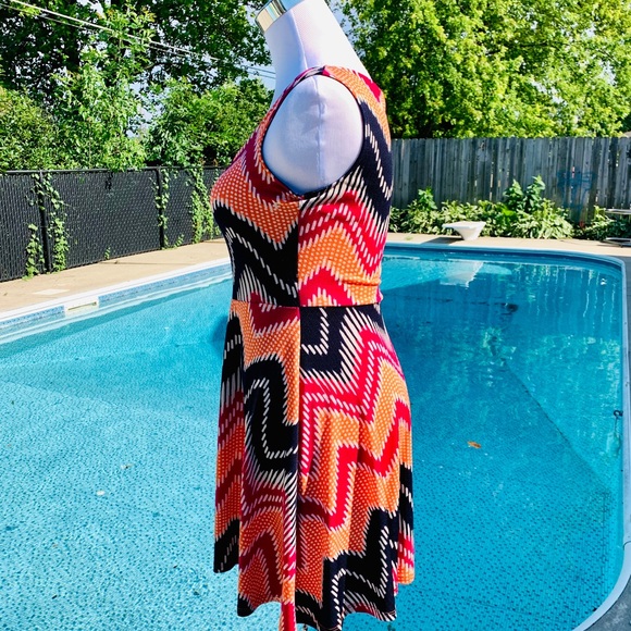 Vintage Havana Coral Fit & Flare Summer Mini Dress - Picture 2 of 7